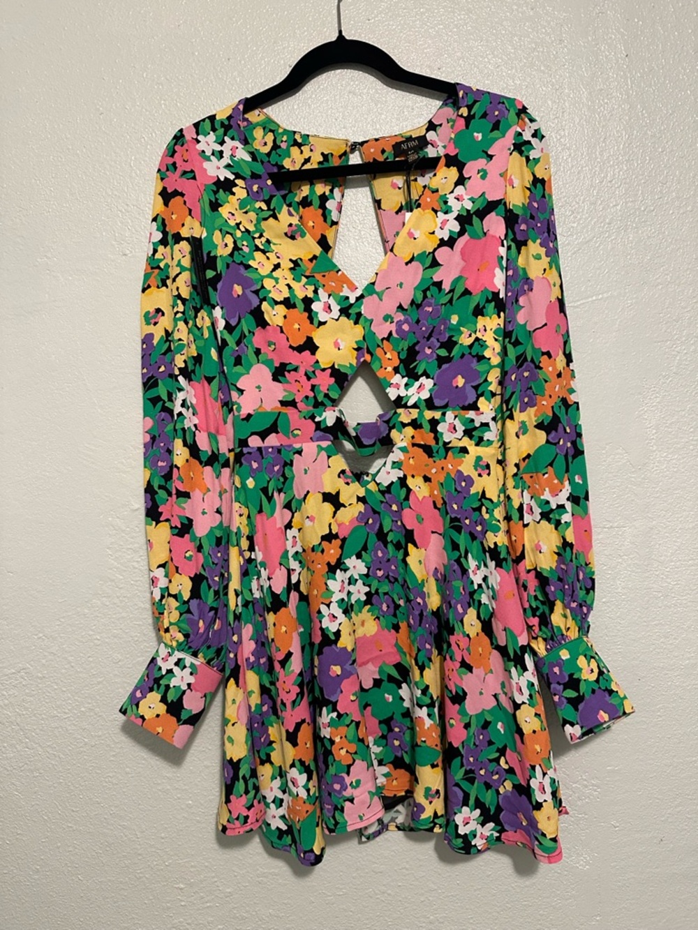 NWT AFRM Multi-Color Floral Cutout Mini Dress S/P